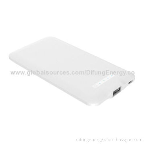 Credit Card Shaped Emergency Mobile Phone Chargers with Capacity 4,000mAh
